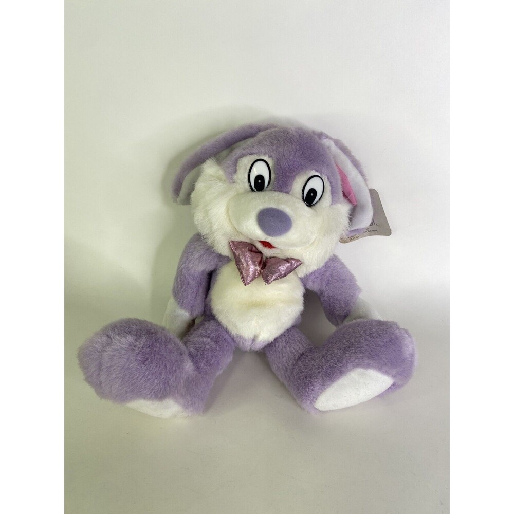 Emrad Creations Purple White Bunny Rabbit Plush Stuffed Animal Toy With Bow